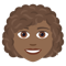 Woman- Medium-Dark Skin Tone- Curly Hair emoji on Emojione